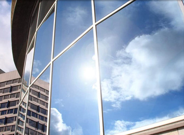 tinted office windows illustrating glare reduction