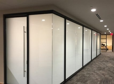 office showing privacy tinted windows
